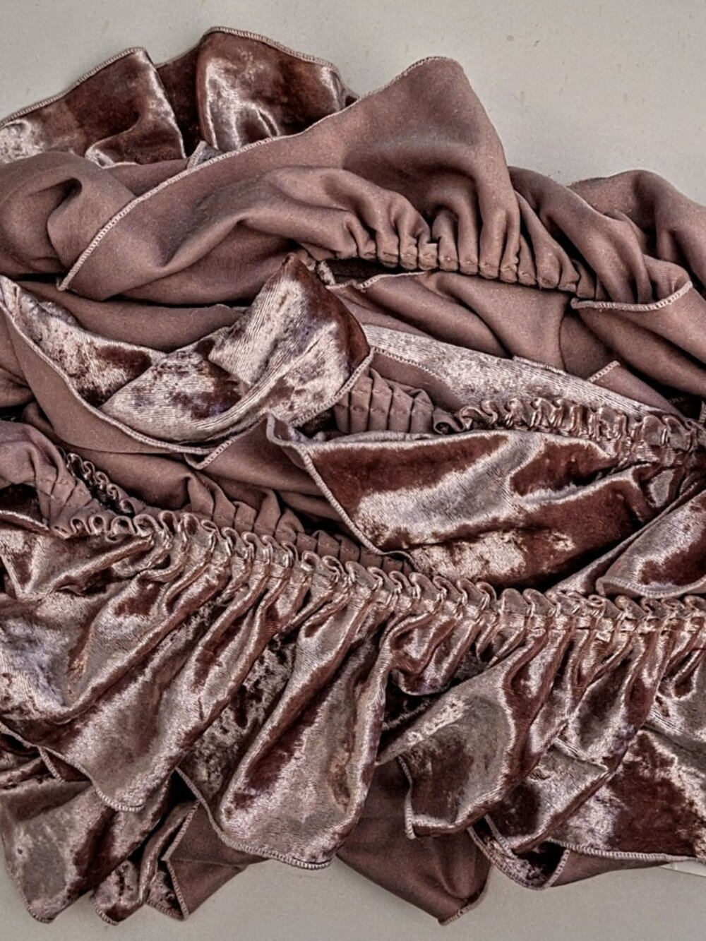 4” Pleated Ruffle Crushed Velvet Rose Trim Sewing 8+ Yards Dantex International